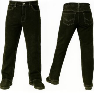 Nubuck leren Broek zwart
