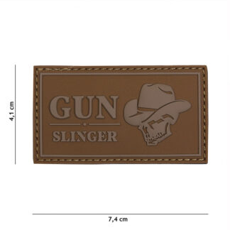 Embleem 3D PVC Gun Slinger Skull Cowboy coyote #16121